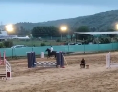 Riding in the arena at the Harmony Equestrian Show
