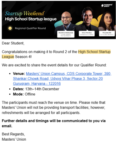Master's Union – High School Startup League — photo 2 of 2