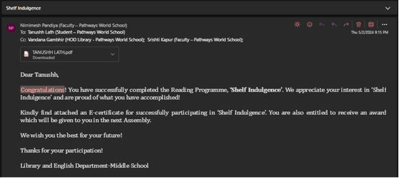 Reading Programme / Shelf Indulgence Program — photo 3 of 3